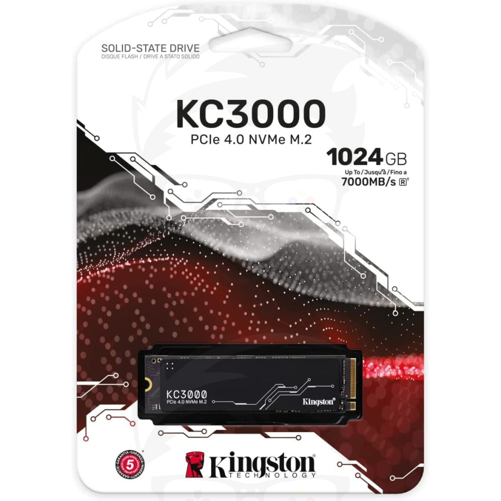 Kingston KC3000 1TB PCIe 4.0 NVMe M.2 SSD up to 7,000MB Kingston KC3000 1TB PCIe 4.0 NVMe M.2 SSD up to 7,000MB